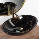 Накладной умывальник Rea Pamela Black Marble Shiny
